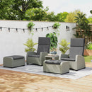Outsunny 5 PCs Rattan Garden Furniture Set with Reclining Chairs, Grey