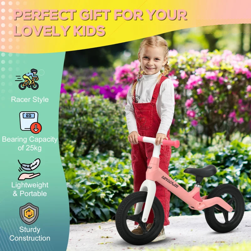 AIYAPLAY Balance Bike for Ages 30-60 Months -Pink