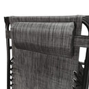 Multi Position Garden Gravity Relaxer Chair Sun Lounger with Sun Canopy in Grey