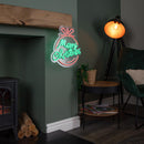 38cm x 40cm Light up Red and Green Neon Flex Merry Christmas Ball