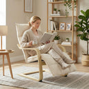 HOMCOM Accent Chair, Leisure Lounge Chair Armchair With Footrest, Cream
