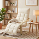 HOMCOM Accent Chair, Leisure Lounge Chair Armchair With Footrest, Cream