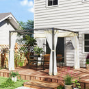 Outsunny Pergola with Retractable Roof and Netting - Khaki