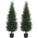 HOMCOM Set Of 2 Decorative Artificial Plant, Fake Plants For Home Decor
