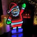 56cm Infinity Light up Standing Santa Christmas Decoration with Multi-Coloured LEDs on Metal Base