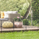 Outsunny 80 cm x 3 m Outdoor Picket Fence Panels with Panels, Swirls, Black