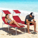 Outsunny Foldable Sun Lounger Set of 2, 4 Level Adjustable Backrest