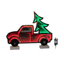 40cm Infinity Light up Christmas Truck Decoration with Red & Green LEDs on Wooden Base