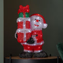 41cm Light up Acrylic Christmas Santa with 3 Gifts and 40 White LEDs