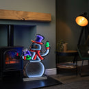 76cm Infinity Light up Standing Snowman Christmas Decoration with Multi-Coloured LEDs on Metal Base