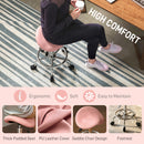 HOMCOM Saddle Chair, Rolling Salon Stool for Massage Spa, Pink