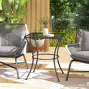 Outsunny 60 cm Square Metal table Outdoor Bistro Table Coffee Desk, Black