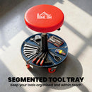 HOMCOM Pneumatic Adjustable Mechanic Stool W/ Tool Tray, Wheels
