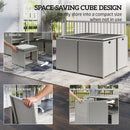 Outsunny 8 Seater Cube Rattan Garden Dining Set with Cushions, Light Grey
