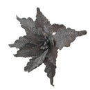 68cm Silver Velvet Poinsettia Stem with 2 Flowers Christmas Decoration
