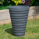 33cm x 48cm Large Plastic Trojan Garden Plant Pot in Dark Grey