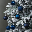 Set Of 24 60mm Shatterproof Christmas Tree Baubles In Midnight Blue