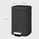 HOMCOM 12L Kitchen Pedal Bin, Metal Rubbish Bin with Soft-close Lid