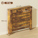 HOMCOM Radiator Cover With Drawer, Horizontal Slat, Rustic Brown