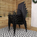 Outdoor 6 Person Rectangular Glass Top Garden Dining Table Chairs Set