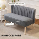 HOMCOM 46" Loveseat Sofa 2 Seater Sofa with Padded Seat, Grey