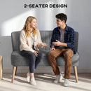 HOMCOM 46" Loveseat Sofa 2 Seater Sofa with Padded Seat, Grey