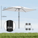 Outsunny Garden Parasol, Outdoor Umbrella With Tilt Function, Cream White