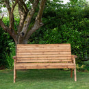 Charles Taylor Hand Made Traditional 3 Seater Chunky Rustic Wooden Garden Bench Furniture