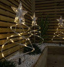 45cm Set Of 4 Light Up Spiral Christmas Tree Garden Path Lights With 100 Warm White LEDs
