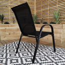Outdoor 4 Person Round Glass Top Garden Dining Table Chairs Set