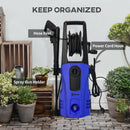 DURHAND Portable Power Washer 1800W, 150 Bar, 510 L/h for Garden, Car, Blue