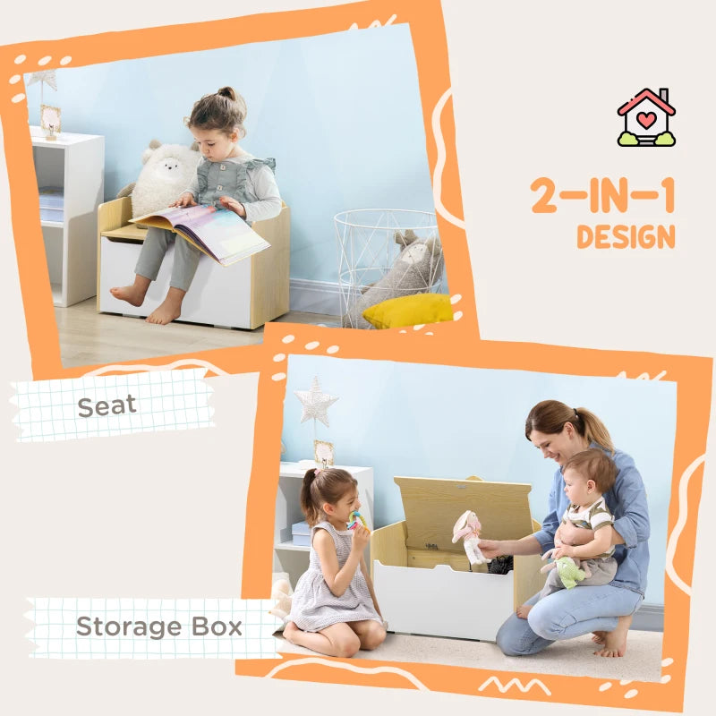 HOMCOM Kids Storage Bench - White
