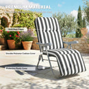 Outsunny Set of 2 Adjustable Sun Lounger Recliner Reclining Seat Grey Stripe