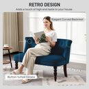 HOMCOM Velvet-Feel Two-Seat Lounger Sofa with Wood Frame