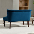 HOMCOM Velvet-Feel Two-Seat Lounger Sofa with Wood Frame