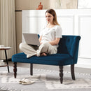 HOMCOM Velvet-Feel Two-Seat Lounger Sofa with Wood Frame