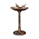 81cm Bronze Effect Garden Patio Bird Bath with Bird Sculptures