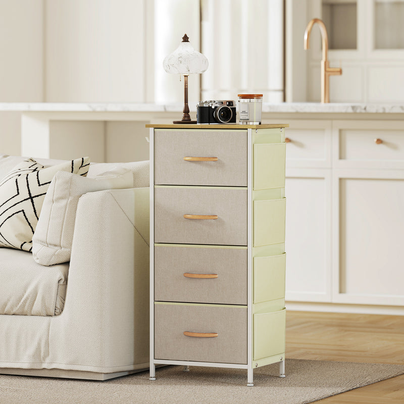 HOMCOM Fabric Chest of Drawers, Dresser for Bedroom,