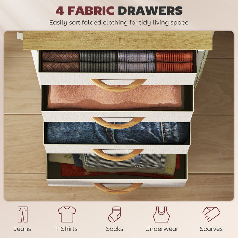 HOMCOM Fabric Chest of Drawers, Dresser for Bedroom,