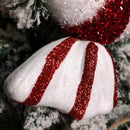 28cm Red and White Glitter Candy Stripe Sweet Hanging Christmas Decoration