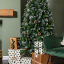 6ft (1.8m) Frosted Glacier Pine Snow Tipped Christmas Tree with Pine Cones and 710 Tips