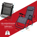 Multi Position Garden Gravity Relaxer Chair Sun Lounger with Sun Canopy in Grey