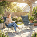 Outsunny Garden Bistro Set, Bistro Table And Chairs W/ Cushions, Dark Grey