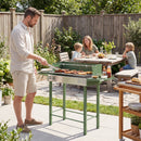 Outsunny Charcoal Spit Roasting Machine w/ 3-Tier Grill Grate, Dark Green