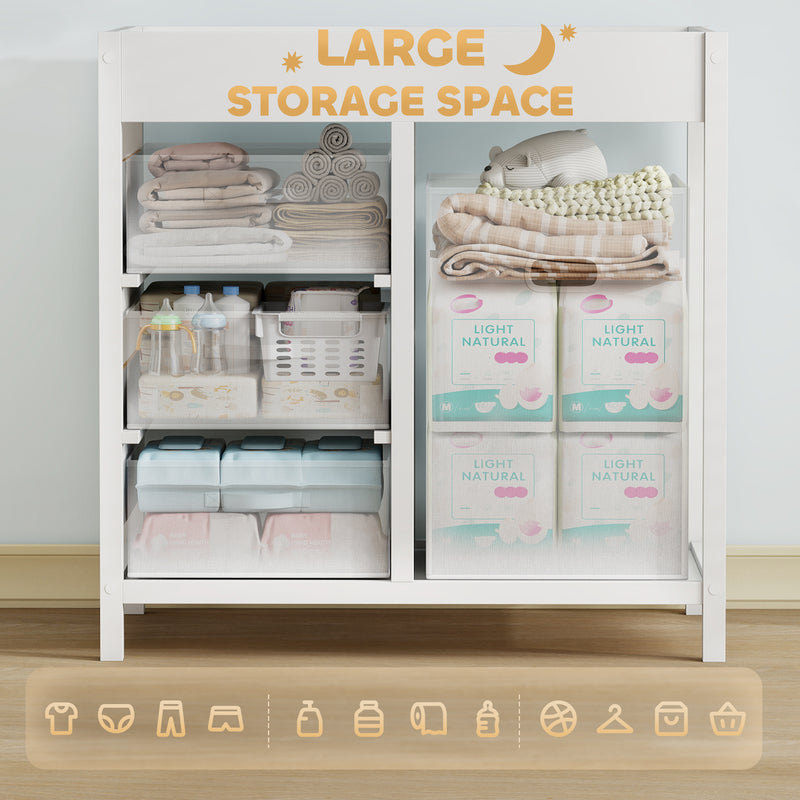 AIYAPLAY Baby Changing Unit with 4 Drawers, Diaper Changing Table,