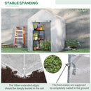Outsunny Greenhouse for Outdoor w/ 2 Tier Shelf Roll-Up Zippered Door PE Cover Green