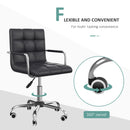 HOMCOM PU Leather Computer Chair, Adjustable Height-Black