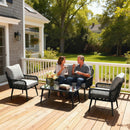 Rattan Garden Furniture Set, Tempered Glass with 3 Chairs