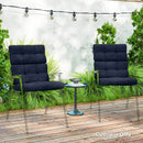 Outsunny 2pc Outdoor Seat Cushion with Backrest, Ties, for Garden, Dark Blue