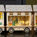 16cm LED Battery Operated Indoor Wooden Christmas Train & Carriages Scene